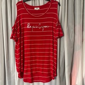 Louisiana Ragin’ Cajuns Piko top with peek-a-boo shoulders